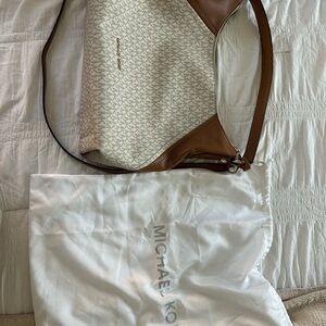 Michael Kors Brown and Cream Shoulder Bag